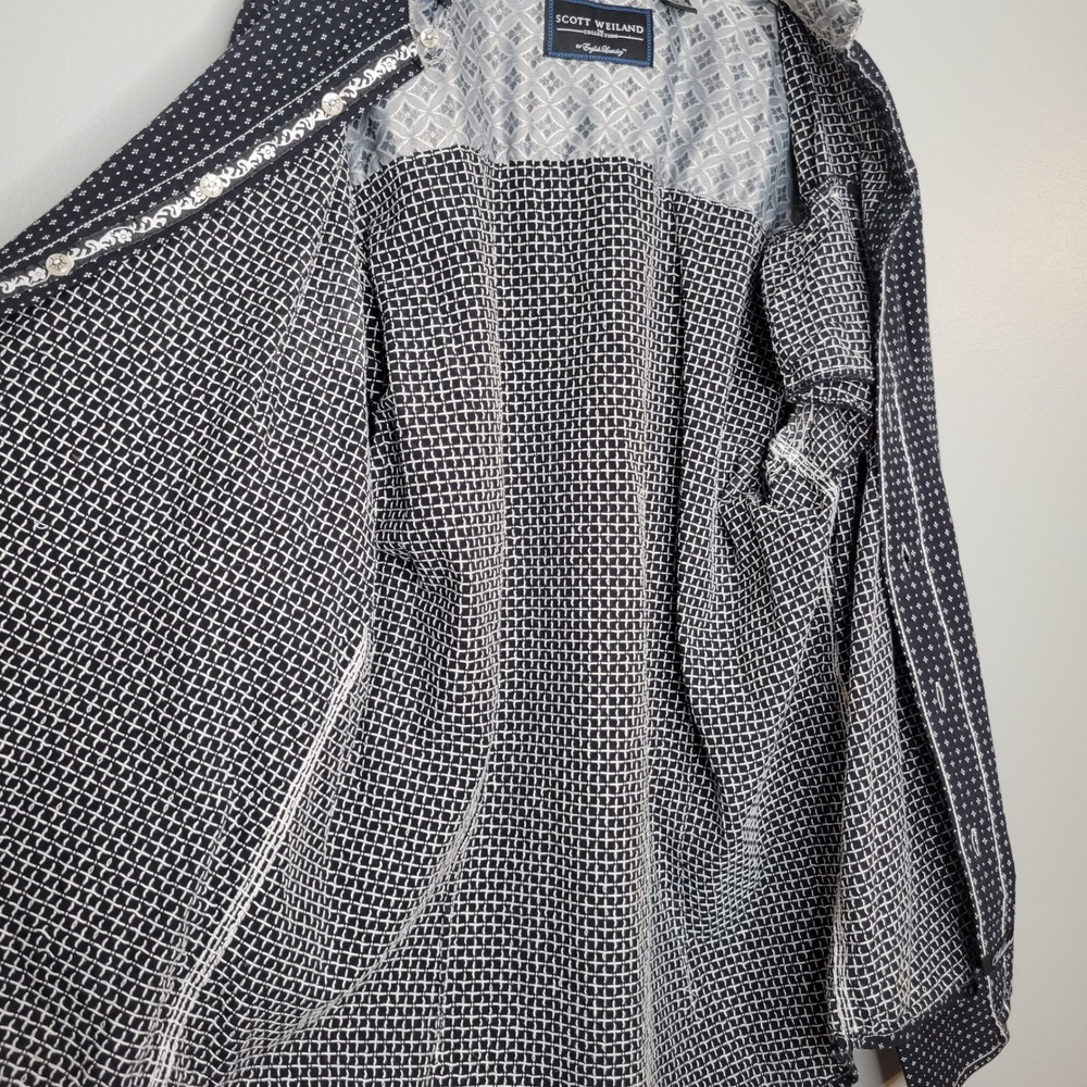 Scott Weiland English Laundry Mens XXL Black Button Down Cotton STP Rockabilly - Picture 13 of 16
